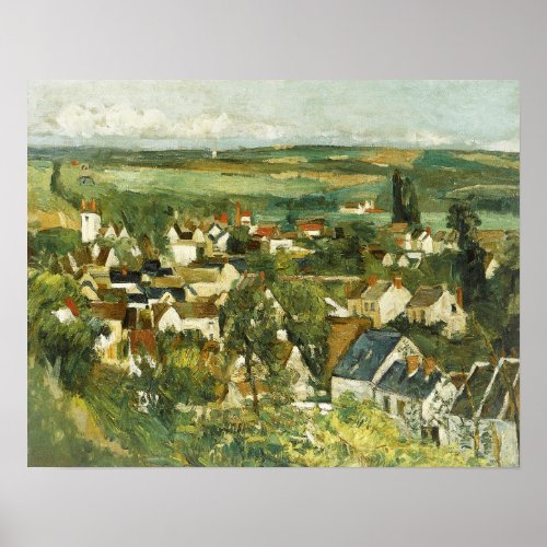 Vintage Cezanne Panoramic view of Auvers_sur_Oise Poster