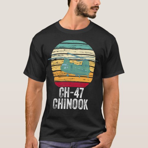 Vintage CH47 Chinook Military Helicopter  T_Shirt