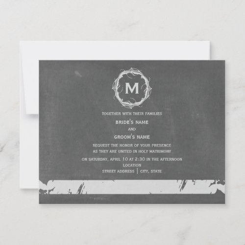 Vintage ChaIk Inspired Monogram Wedding Invites