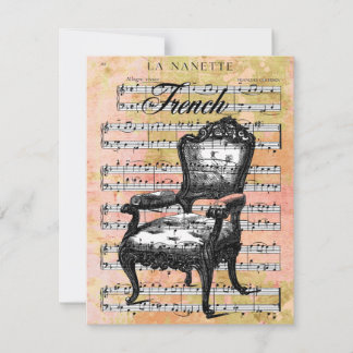 Vintage Chair & Music Invites