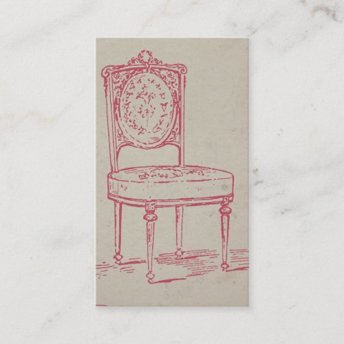 Vintage Chair PInk Business Card