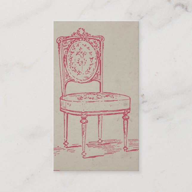 Vintage Chair PInk Business Card (Front)