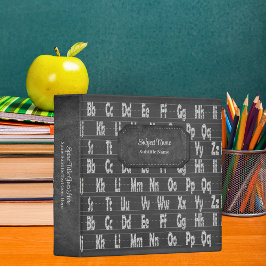 Vintage Chalkboard Alphabet with Faux Leather Trim 3 Ring Binder