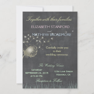 Vintage Chalkboard and Dandelion Invitation