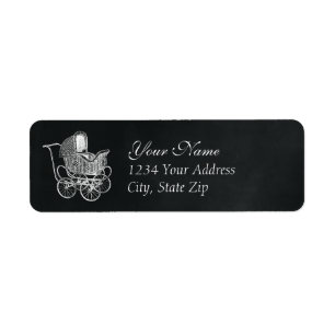 Vintage Chalkboard Baby Carriage Label