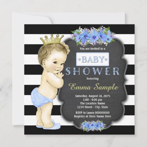 Vintage Chalkboard Baby Shower Invitation