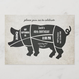 Vintage Chalkboard Birthday BBQ Invitation