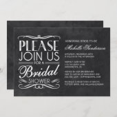 Vintage Chalkboard Bridal Shower Invitation (Front/Back)