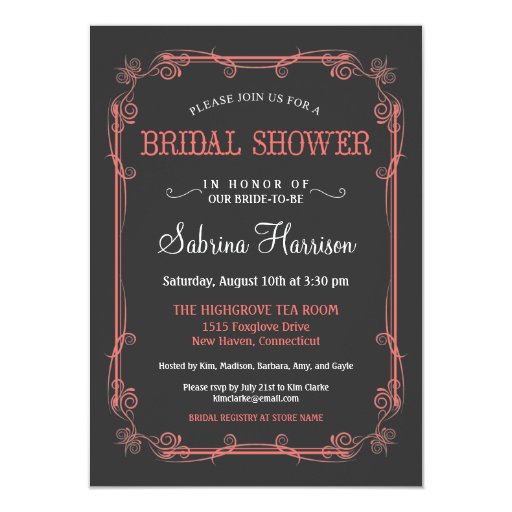 Chalkboard Bridal Shower Invitations 3