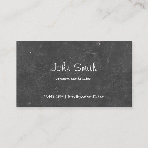 Vintage Chalkboard Cement Contractor Business Card