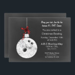 Vintage Chalkboard Christmas Bowling Invitations<br><div class="desc">Vintage Chalkboard Christmas Bowling Event , Bowling Invitations , bowling ball Sports holiday party invite</div>