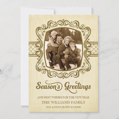 Vintage Chalkboard Christmas Holiday Photo Card