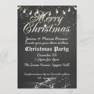 Vintage Chalkboard Christmas Party Invitation
