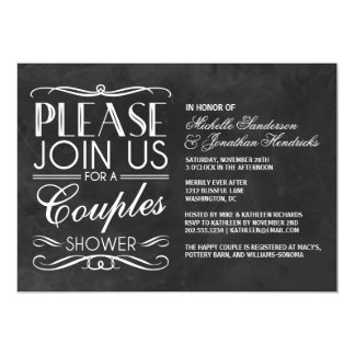 Vintage Chalkboard Couples Shower Card