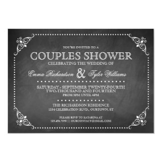 Vintage Chalkboard Couples Shower Invitation