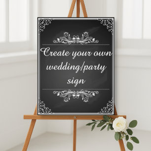 Vintage chalkboard Create your own wedding sign