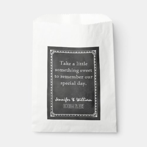 Vintage Chalkboard Custom Wedding Favor Bag