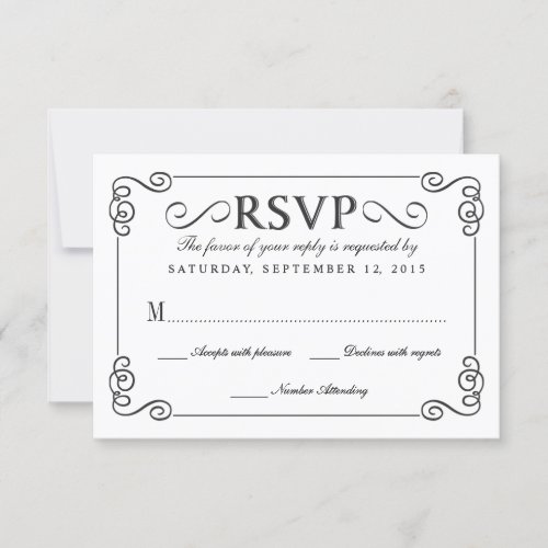 Vintage Chalkboard Elegant Wedding RSVP