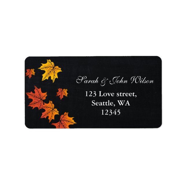 Vintage Chalkboard fall address label (Front)