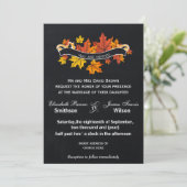 Vintage Chalkboard fall wedding invite (Standing Front)