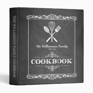 Vintage Chalkboard Family Cookbook Binder