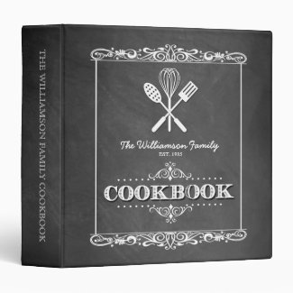 Vintage Chalkboard Family Cookbook Binder