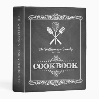 Vintage Chalkboard Family Cookbook Mini Binder
