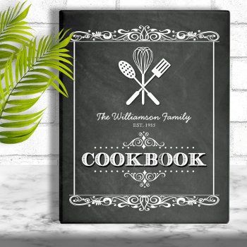 Vintage Chalkboard Family Cookbook Mini Binder by reflections06 at Zazzle