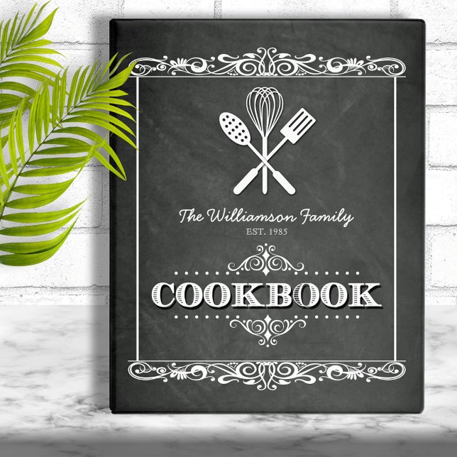 Vintage Chalkboard Family Cookbook Mini Binder (Creator Uploaded)