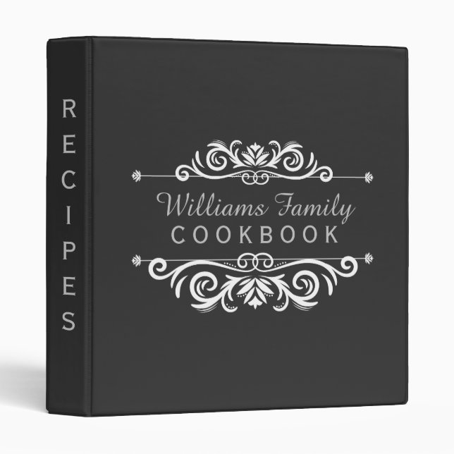 Vintage Chalkboard Family Cookbook Rustic Recipes Binder (Front/Spine)