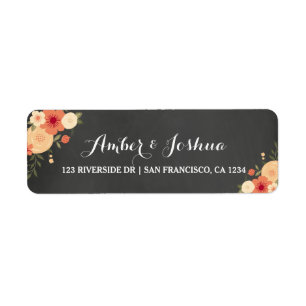 Vintage Chalkboard & Floral Return Address Label