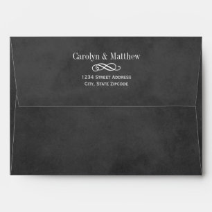 Vintage Chalkboard Flourish Wedding Envelope