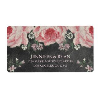 VINTAGE CHALKBOARD FLOWER RETURN ADDRESS LABELS