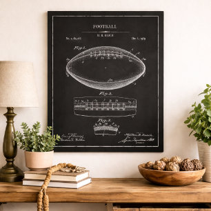 Vintage Chalkboard Football Patent Wall Art
