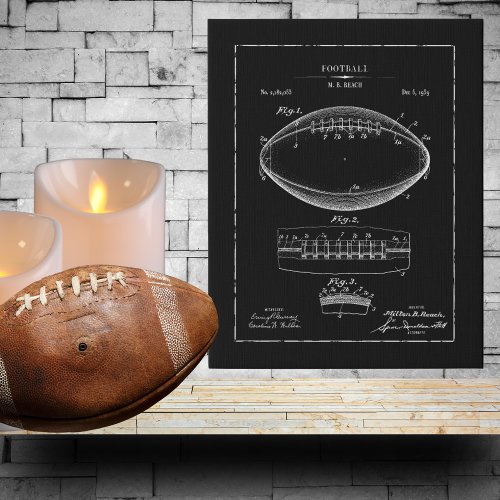 Vintage Chalkboard Football Patent Wall Art