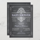Vintage Chalkboard Girl Baby Shower Invitation (Front/Back)