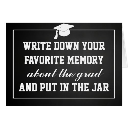 Vintage Chalkboard Graduate Hat Memory Jar