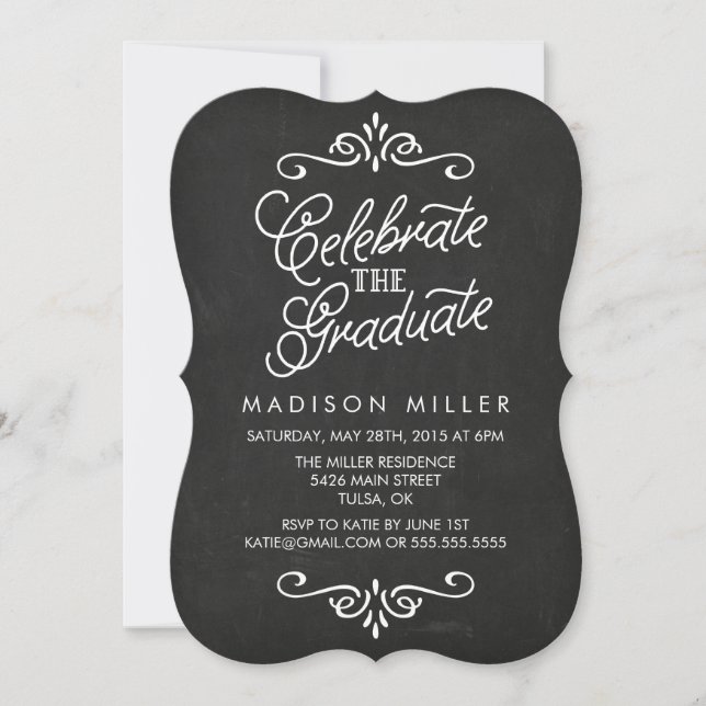 Vintage Chalkboard | Graduation Party Invitation (Front)