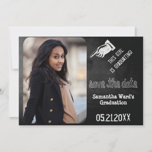 Vintage Chalkboard Graduation Photo Save The Date