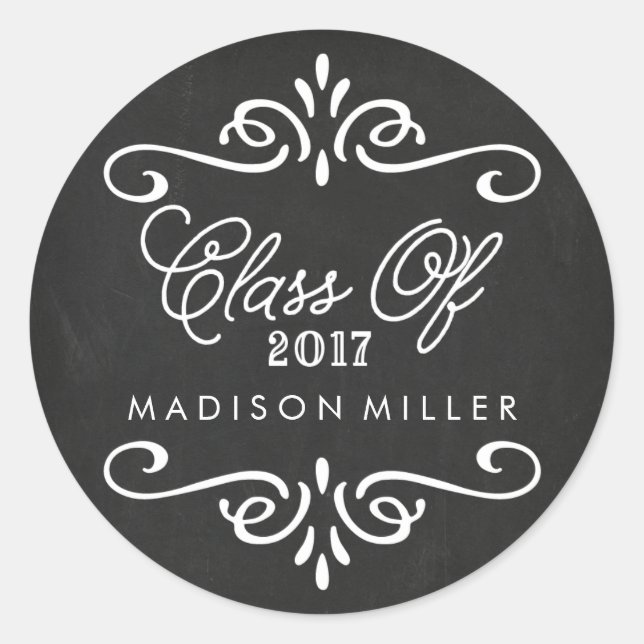 Vintage Chalkboard | Graduation Stickers (Front)