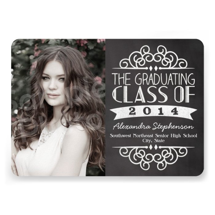 Vintage Chalkboard Graduations Photo Card