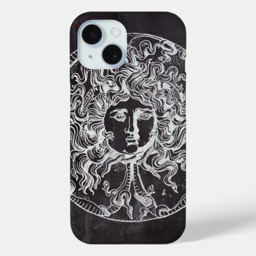 vintage chalkboard Greek mythology Goddess medusa iPhone 15 Case