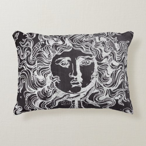 vintage chalkboard Greek mythology Gorgon medusa Decorative Pillow