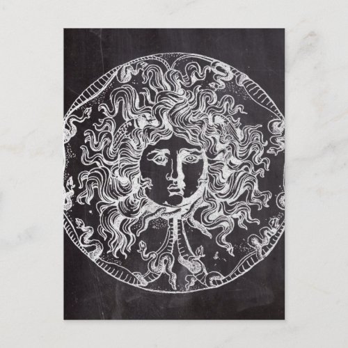 vintage chalkboard Greek mythology Gorgon medusa Postcard