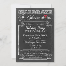 Vintage Chalkboard Holiday party Invitation