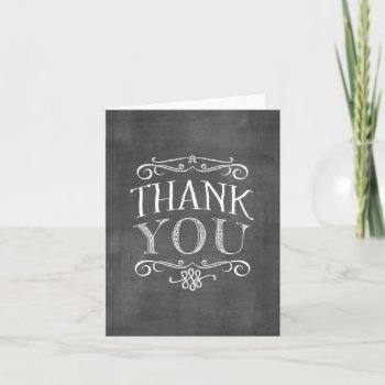 Vintage Chalkboard Lettering Thank You Card by BanterandCharm at Zazzle