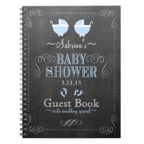 Vintage Chalkboard Look_ Baby Shower Guest Book_ Notebook