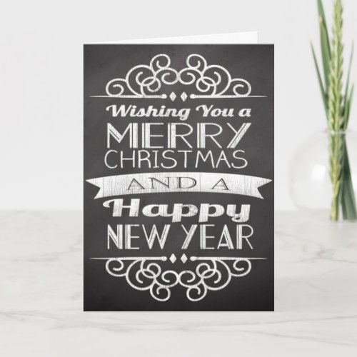 Vintage Chalkboard Merry Christmas Promo Card