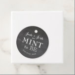 Vintage Chalkboard Mint to Be Wedding Favor Tag<br><div class="desc">Vintage style white text feels rustic and sweet on this chalkboard style wedding favor tag that put the couples name together with the clever saying “mint to be” making it an ideal favor tag for minty flavored favors.</div>