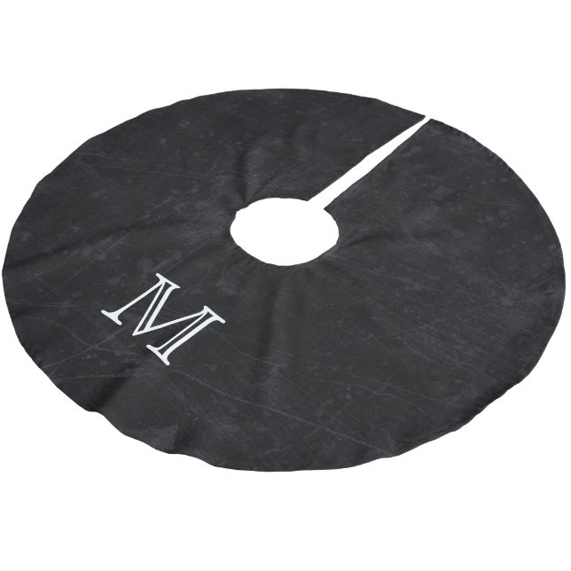 Vintage Chalkboard Monogram Initial Tree Skirt (Angled)